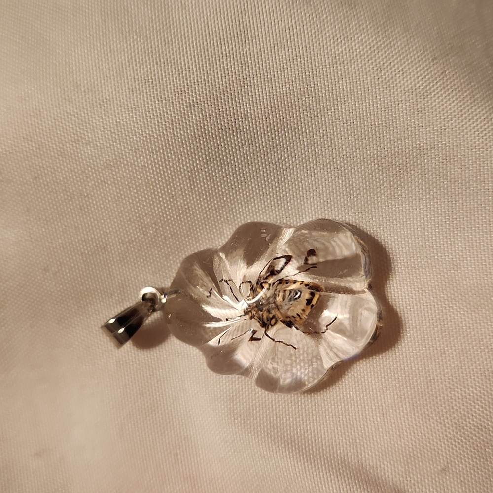 Bug pendant in clear plastic